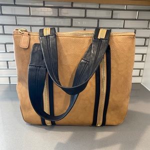 Big Buddha Tan and Black Shoulder Bag